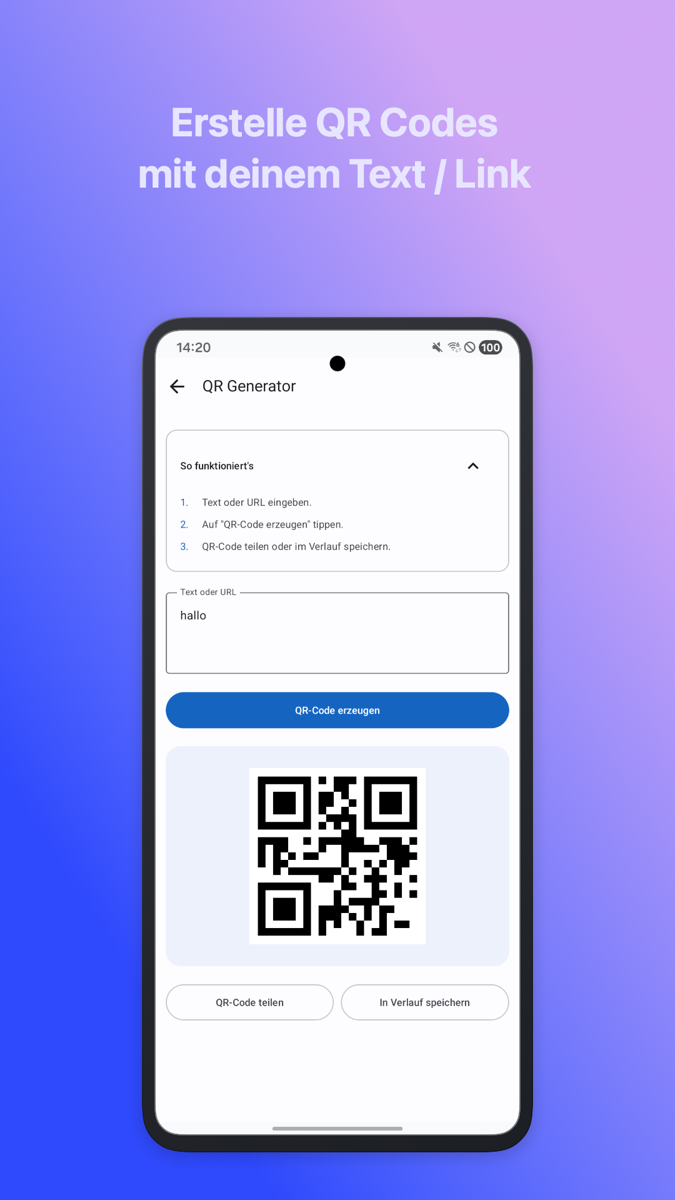 QR Code Generator & Scanner Screenshot 2