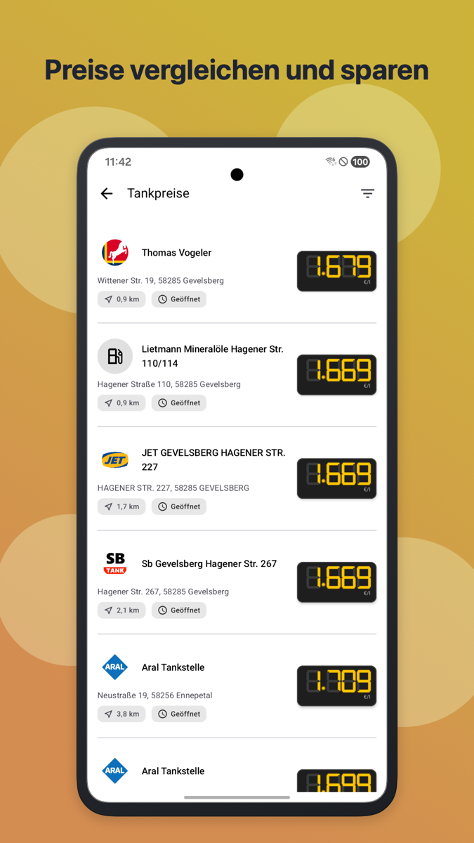 Tankpreise Screenshot 2